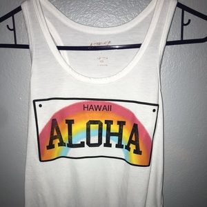 White Graphic Tank Top